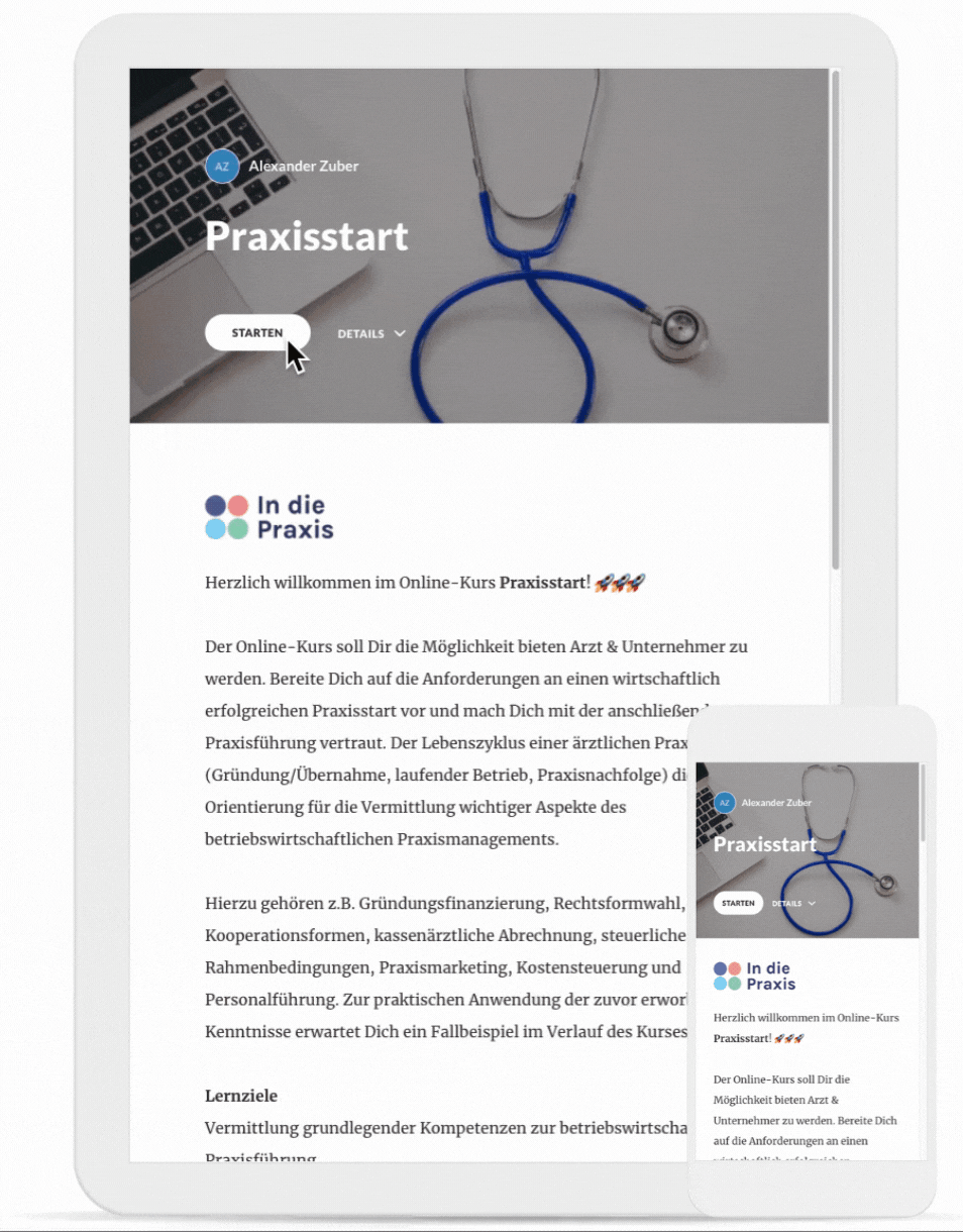 Einblick in den Online-Kurs